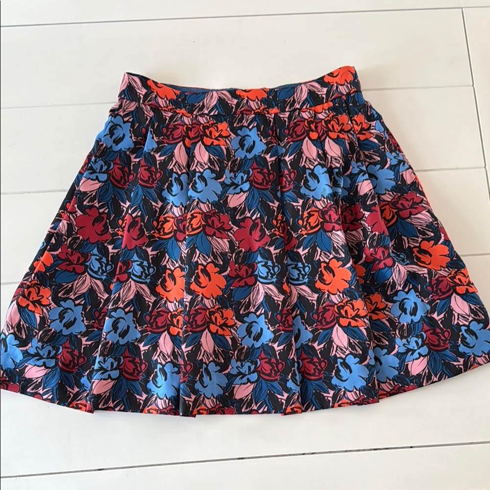 J. Crew Factory Floral Mini Skirt - Red and Blue